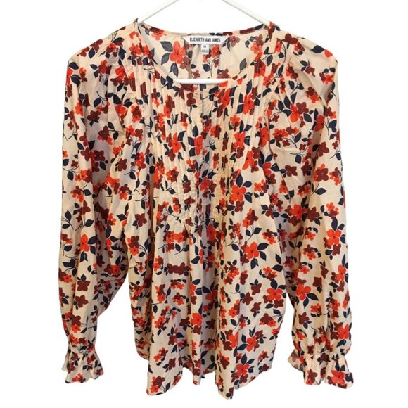 Elizabeth and James Tops - Elizabeth and James Blouse Shirt Top Medium Fall Peasant Cotton Lightweight